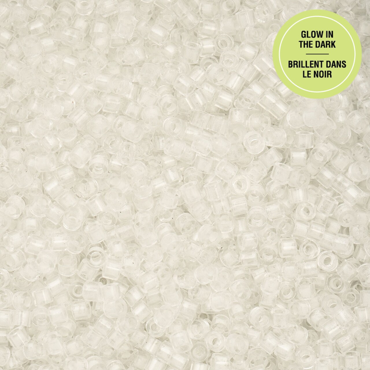 John Bead Glow in Dark Cylin Beads 11/0 Glass Cylindrical Seed Beads, 25g